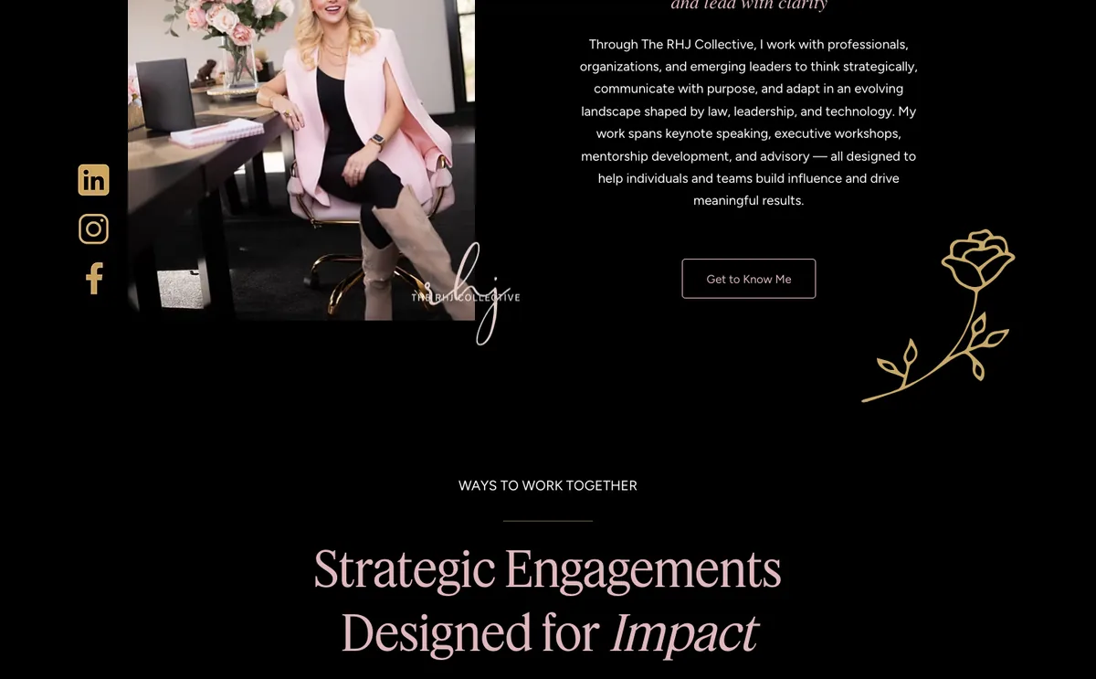 The RHJ Collective website, services section